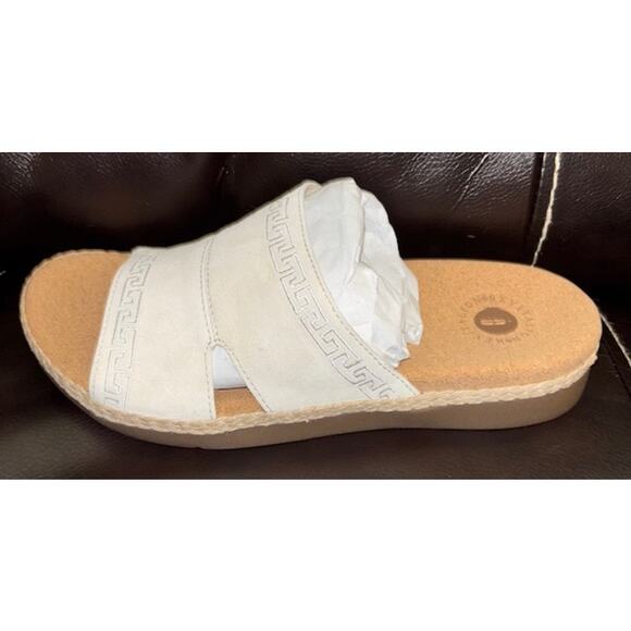 New Women's Waco Fiona Slide in Oatmeal Size 7.5 Suede Leather Greek Design - Picture 6 of 12